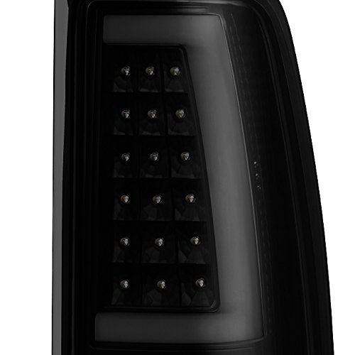 Akkon - For 99-06 Gmc Sierra / 99-02 Chevy Silverado Pick Up Truck Black Smoked Lens Led Tube Tail Brake Lights Lamp