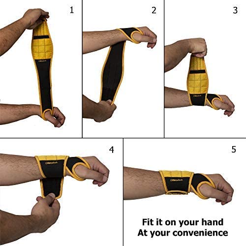 Binyatools Magnetic Wristband -Black- With Super Strong Magnets Holds Screws, Nails, Drill Bit Unique Wrist Support Design Cool