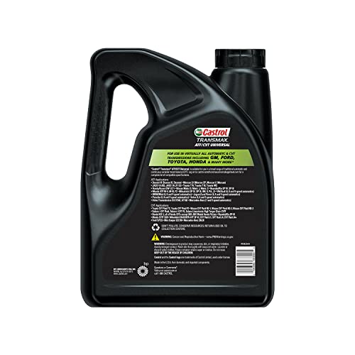 Castrol Transmax ATF/CVT Universal Automatic Transmission Fluid, 1 Gallon, 3 Pack, Red, Model 15E0C8-3pk