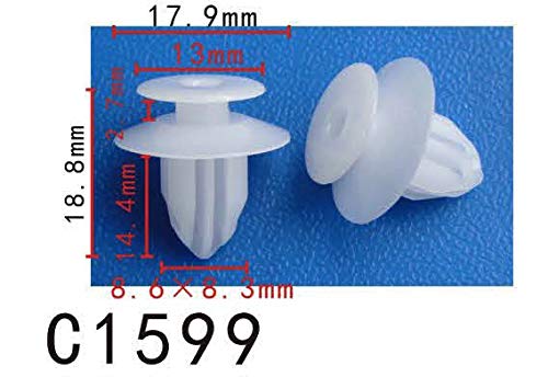 Autobahn88 Retainer Clip For Skirt Panel, Compatible With Toyota 16-18 Prius (Oem: 7586752020) (Pack Of 20)