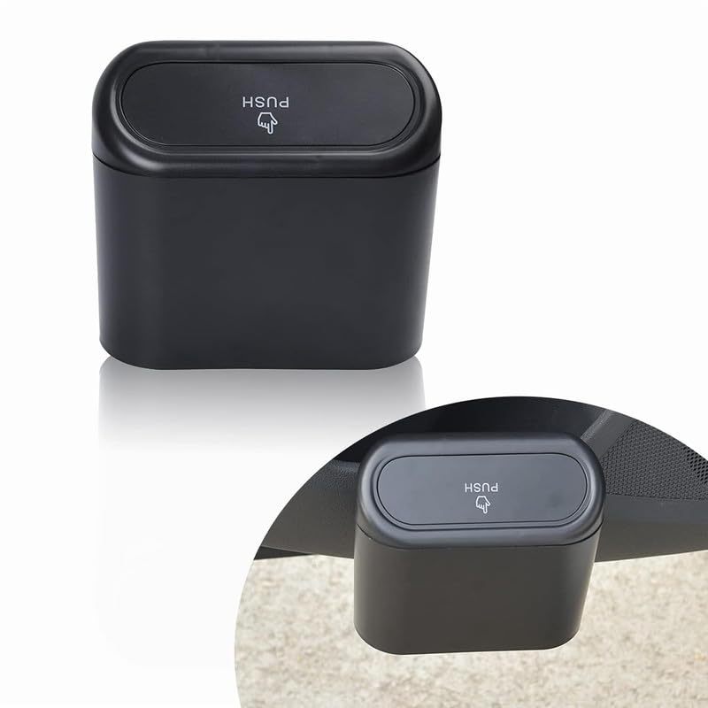 Dornoma Car Trash Can with Lid  Waterproof Mini Vehicle Garbage Bin, Car Dustbin Organizer, Compact Automotive Trash Container 