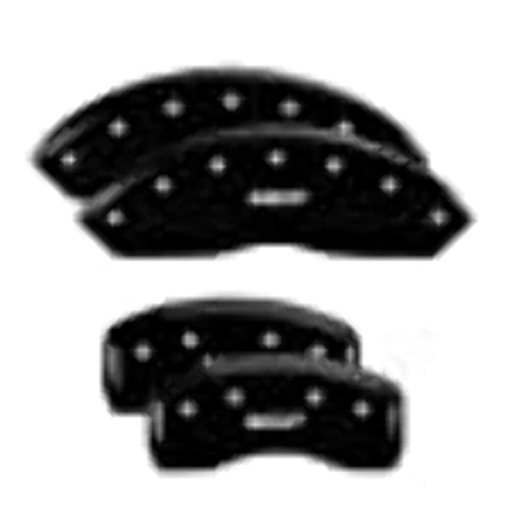 Mgp Caliper Covers 54014Smgpbk Mgp Black Powder Coat Finish, Silver Characters, Set Of 4