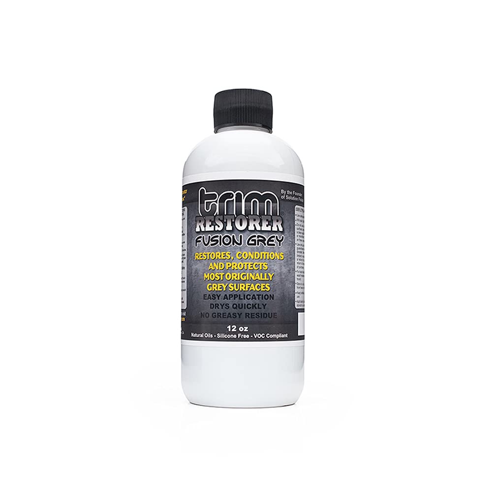 Solution Finish - Fusion Grey Trim Restorer - Restores Faded Grey Plastic Exterior Trim to Like-New Finish - No-Wet Matte Finish