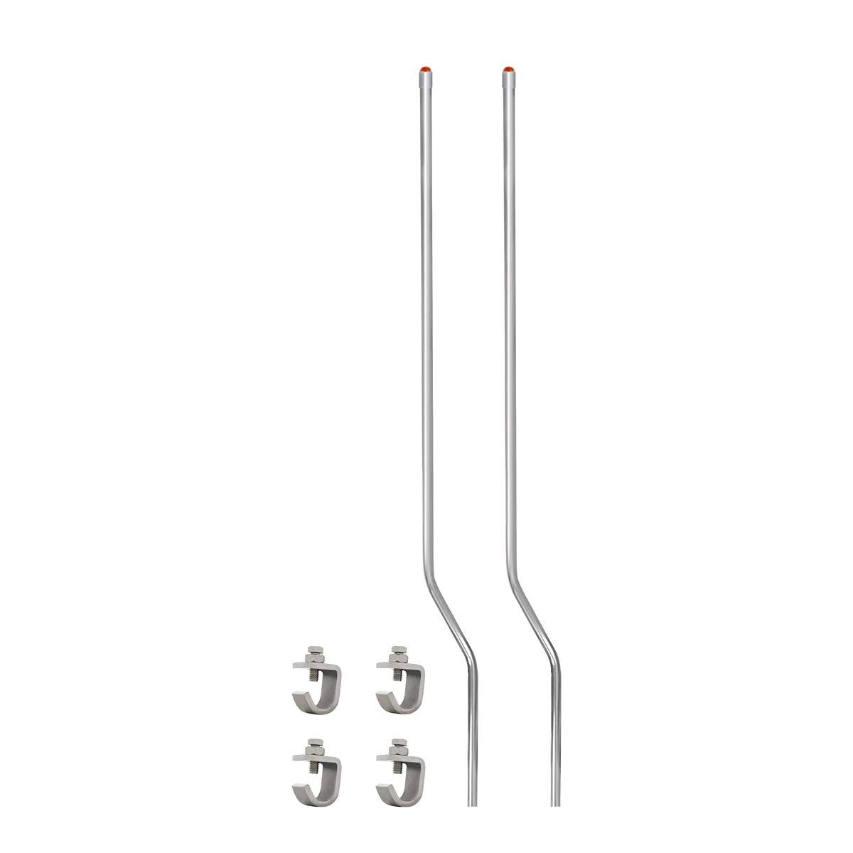United Pacific 86070 Steel Bumper Guide Kit with Dome Lens Top - Amber Lens, 2 Pack