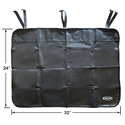 Ocm Premium Magnetic Fender Cover - 6 Count Strong Magnets And 3 Count Hook And Loop Straps - Protector Gripper Automotive Mechanic Work Mat With Protective Pvc Vinyl