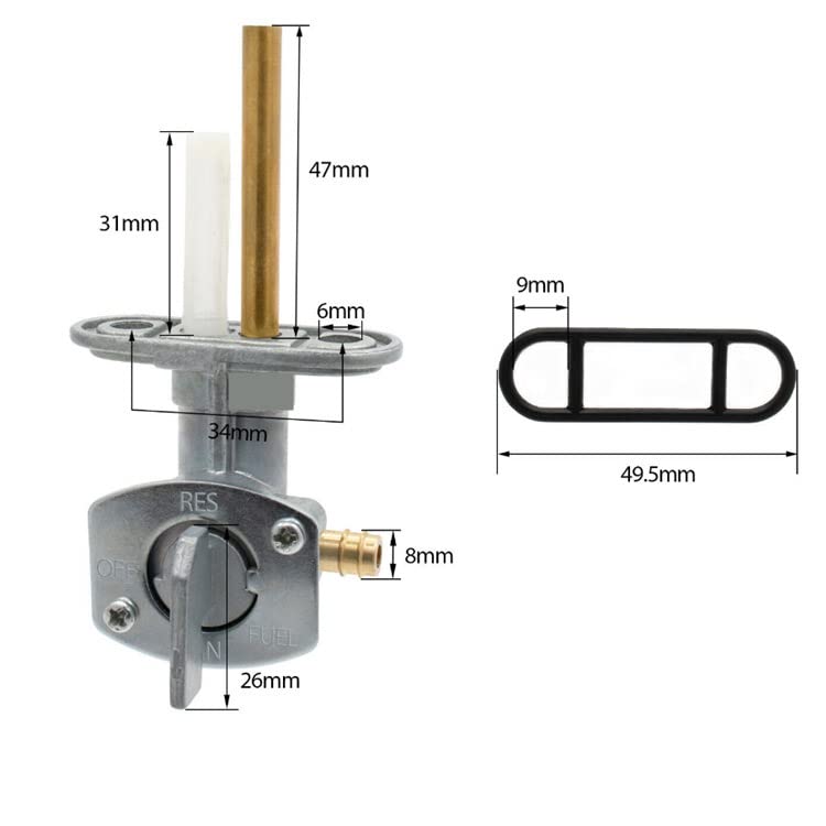 Kondolen Fuel Gas Petcock Valve Switch Pump Replacement for Yamaha Raptor 660 YFM660R 2001-2005 5LP-24500-01-00