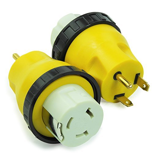 Leisure Cords 30A Male to 50Amp Female Twist Adapter RV Locking Power Cord Male to Female Camper Generator Cable Adapter Electri