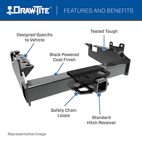 Draw-Tite 45517 Class 5 Titan Trailer Hitch, 2.5 Inch Receiver, Black, Compatible With Select Chevrolet Silverado & Gmc Sierra 3