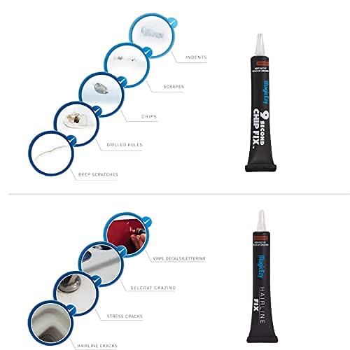 MagicEzy 9 Second Chip Fix (Midnight) Marine Fiberglass Repair Filler - Boat Gelcoat Repair - Lifetime Durability