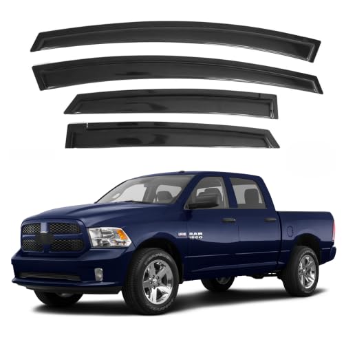 Ig Window Visor Compatible With 2009-2018 Ram 1500 Crew/Mega Cab, Vent Visors Shades For 2010-2024 Ram 2500 & 3500, 2019-2024 Ra