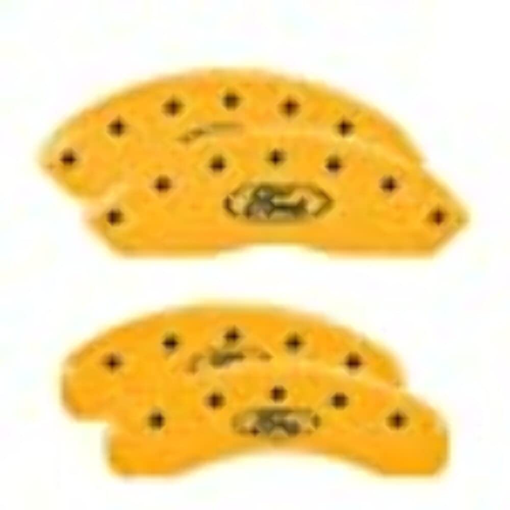 MGP Caliper Covers - Aluminum Brake Caliper Covers Set of 4 for 2019-24 Ford Ranger, 17" Wheels, Yellow with Black Ford Oval Engraving