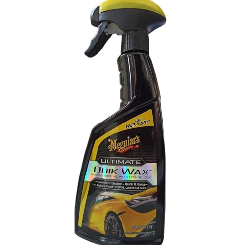 MeguiarS Ultimate Quick Wax Hydrophobic Polymer Technology Spray And Wipe For Long Lasting Protection