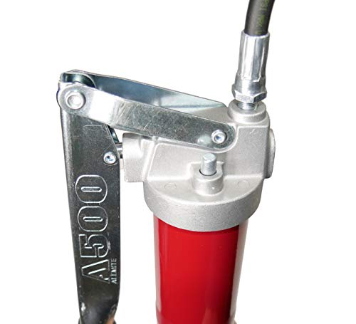 Alemite 500-E Grease Gun, Develops Up To 10,000 Psi, Delivery 1 Oz./21 Strokes, 16 Oz. Bulk Or 14 Oz. Cartridge, With 18'' Hose