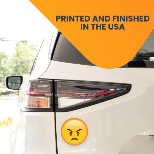 Magnet Me Up Angry Face Emoticon Magnet Decal, 5 Inch Vinyl for Car, Truck, SUV - Cute Self-Expression Decorative Magnet