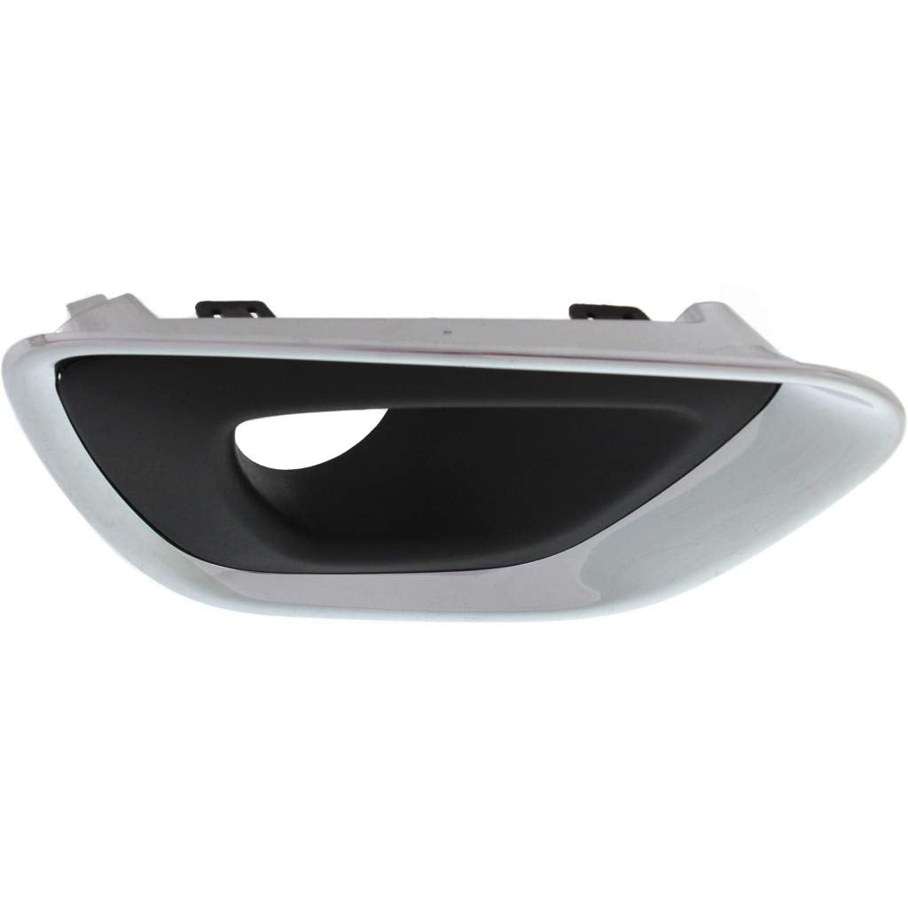 Replacement For Jeep Grand Cherokee Fog Light Cover 2014 2015 2016 Passenger Side | Black & Chrome | w/Chrome Trim | DOT/SAE Com