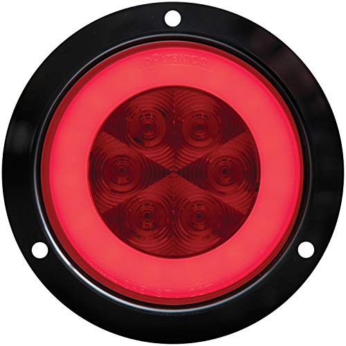 Optronics Stl101Rfbp Lens 4'' Sealed Led Light With Mounting Flange, Red