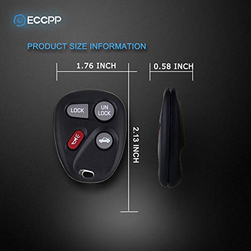 Eccpp Replacement Fit For Keyless Entry Remote Key Fob For Buick For Gmc For Pontiac For Saturn For Oldsmobile For Cadillac Escalade Series Abo1502T (Pack Of 2)