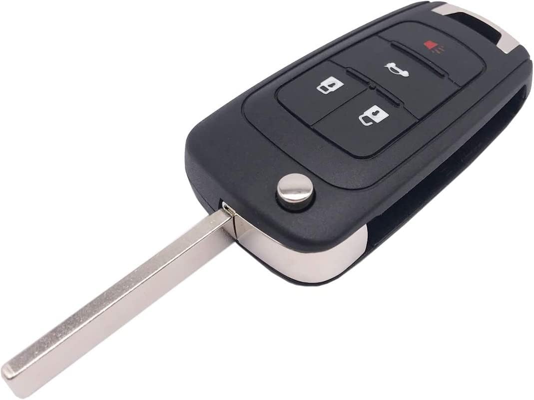 Horande Key Fob Cover Case for Chevy Cruze Malibu Camaro Equinox Sonic - Black Folding Flip Replacement Shell
