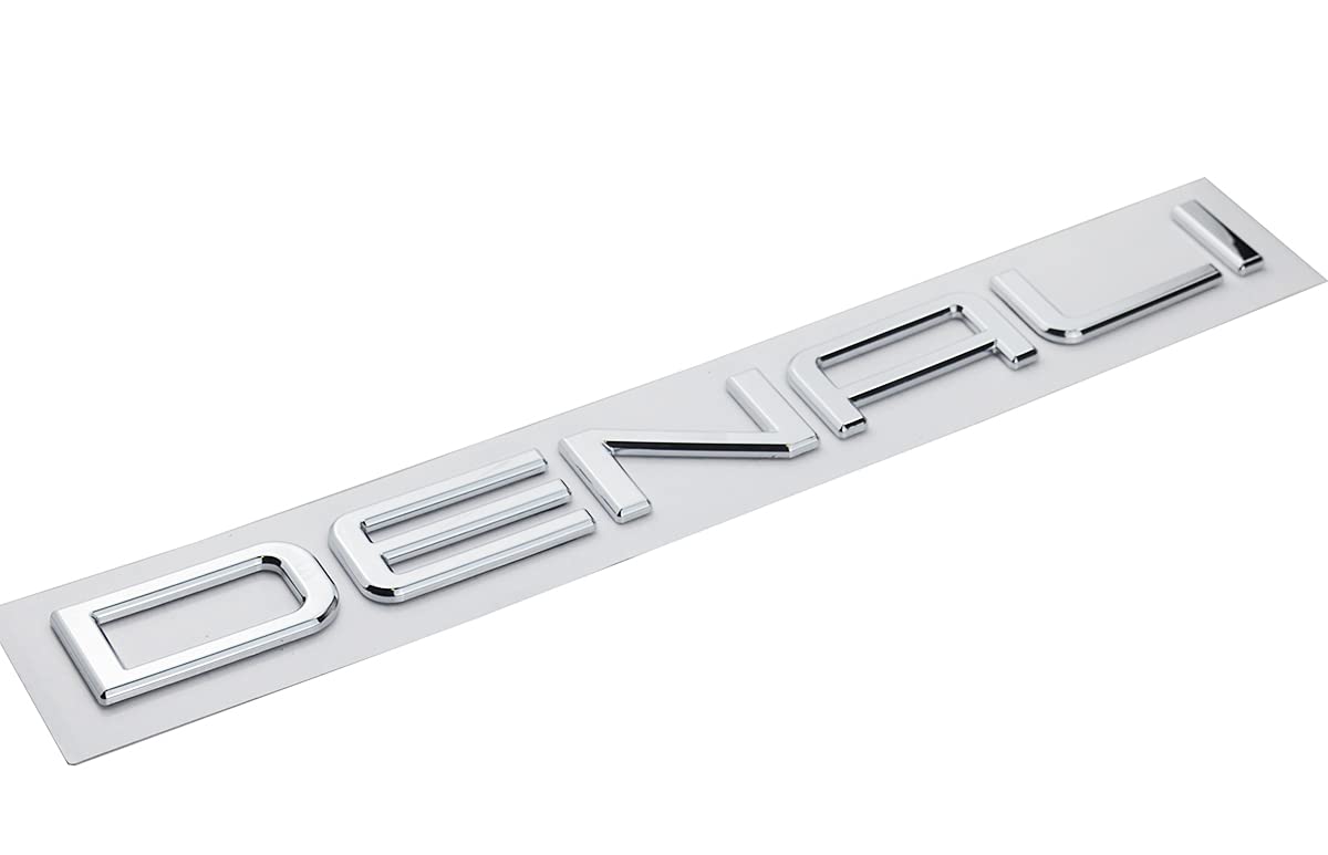 PCFGSL 2Pc DENALI Door Emblem Badge Replacement for 01-08 Yukon Envoy - Chrome, ABS Material
