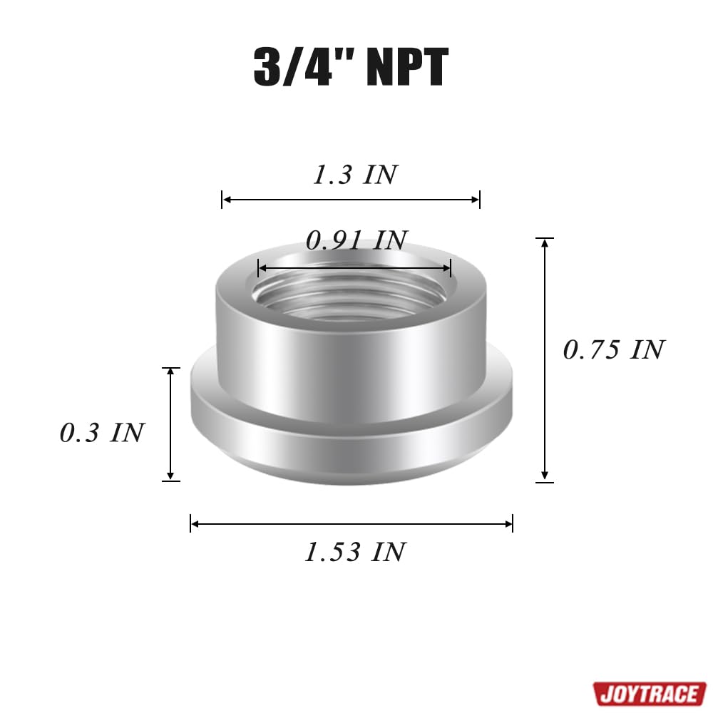 3/4 Npt Female Threaded Stepped Weld On Bung Fitting Aluminum 2Pcs