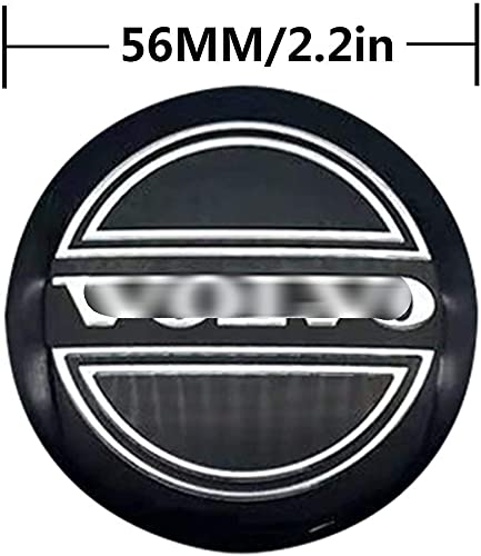Jd Auto 4Pcs 56Mm 2.2'' Emblem Badge Sticker Wheel Hub Caps Center Cover Abs Material (Fit Volv Black)
