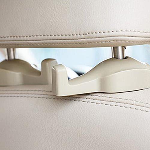 Ipely Universal Car Vehicle Back Seat Headrest Hanger Holder Hook For Bag Purse Cloth Grocery (Dark Beige -Set Of 2)…