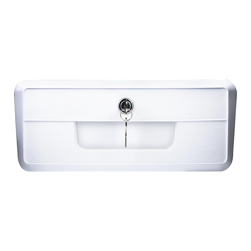 Pactrade Marine Lockable Plastic Glove Box - Durable White Storage Compartment for Boats and Yachts with Keys