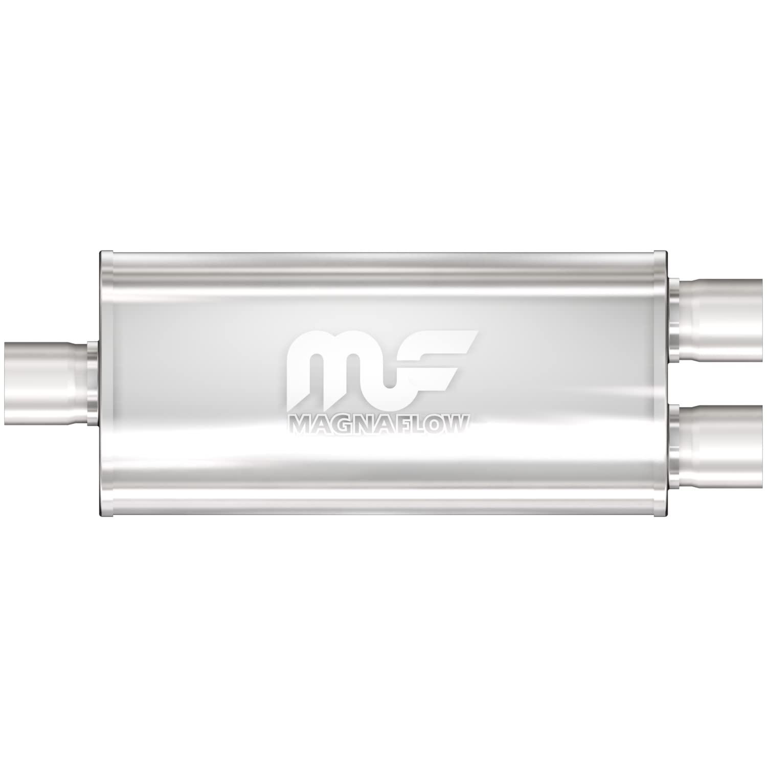 MagnaFlow Performance Exhaust Muffler 12288: 3/2.5 Inlet/Outlet, 5x8x18 Oval, Stainless Steel, Satin Finish