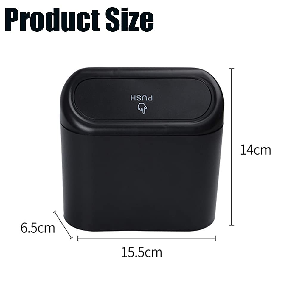 Tulsondai Car Trash Can, Mini Trunk Push Hanging Portable Car Trash Can With 2 Automatic Hooks And Disposable Trash Bags, Suitab