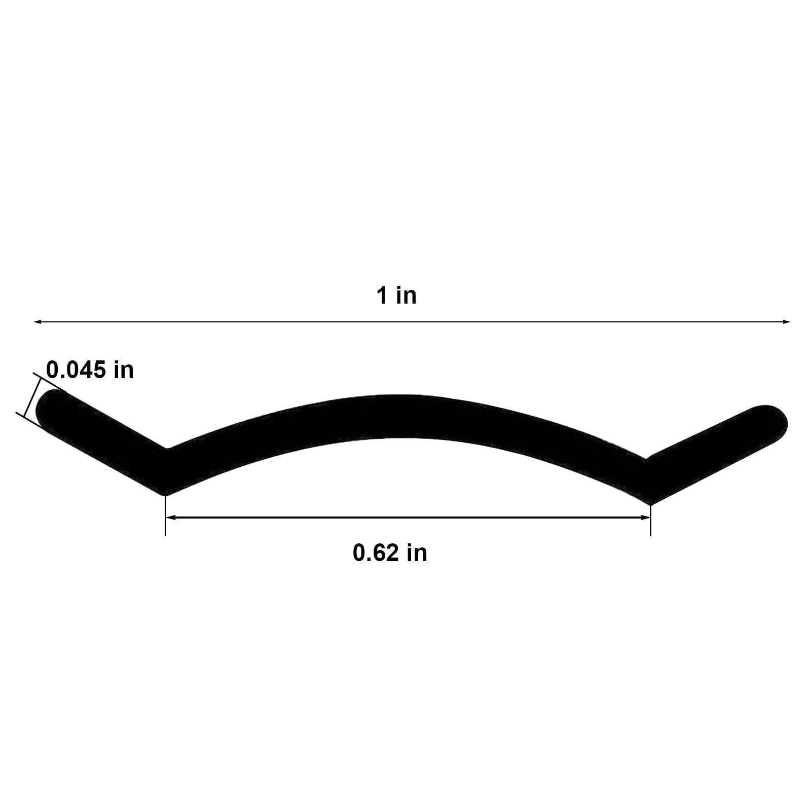 CVILL 1" Black Vinyl Trim Molding Screw Cover for RV Boat Trailer, 50 ft