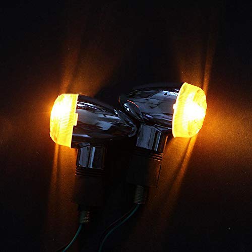 Anxingo 4Pcs Motorcycle Turn Signals Amber Chrome Bullet Front Rear Turn Signal Blinker Indicator Light Replacement For Honda Ha