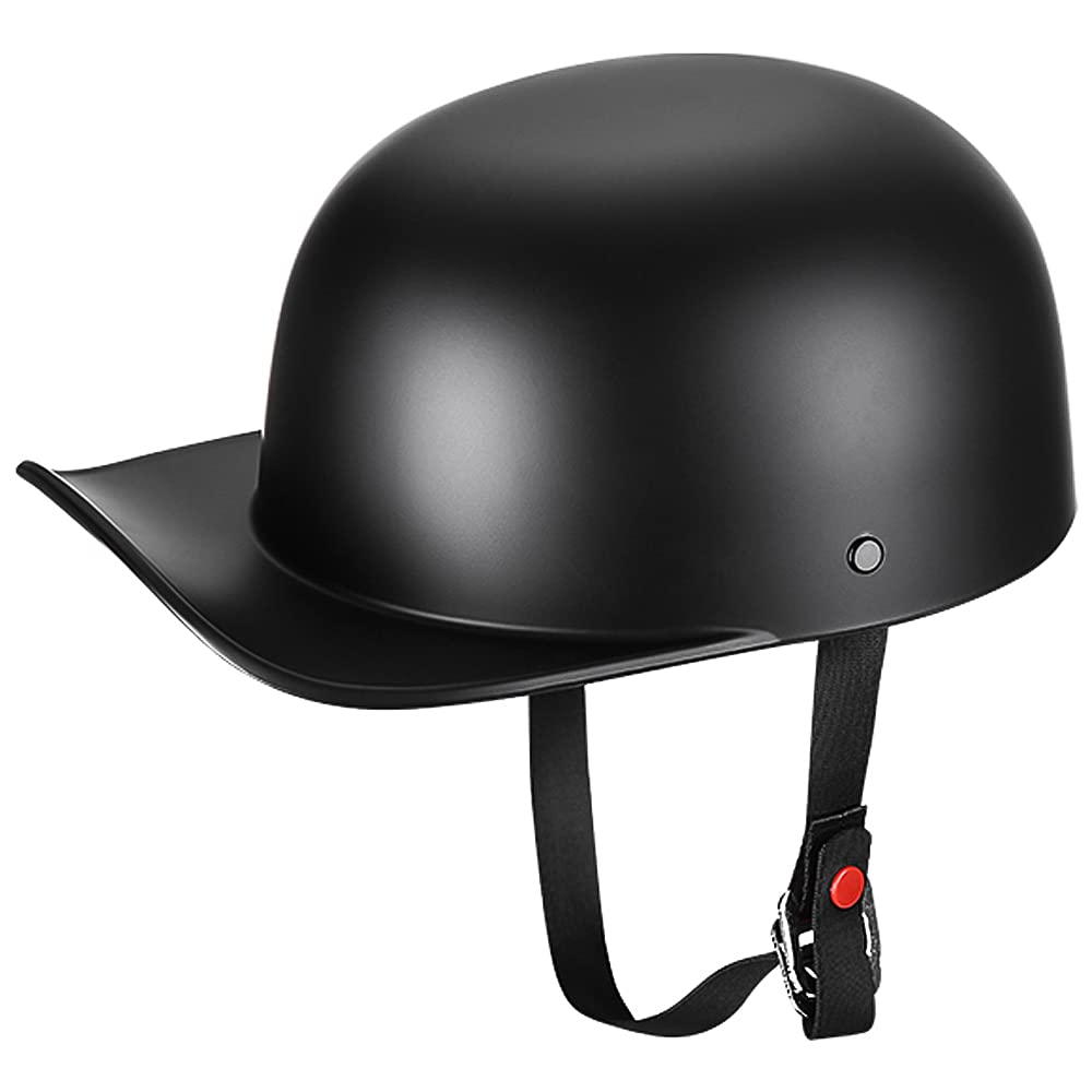 Yesmotor Baseball Style Cap Motorcycle Helmet Unisex-Adult - Dot Approved (Matte Black,Xx-Large)