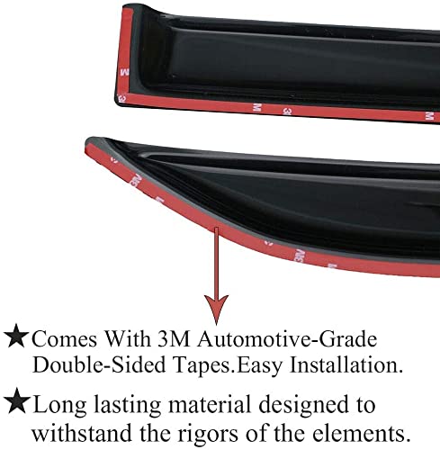 Side Window Visor Vent Deflectors Rain Guards For 2018-2024 Toyota Camry, Wind Vent Sun Shade Tape On Car Window Shades, Smoke T