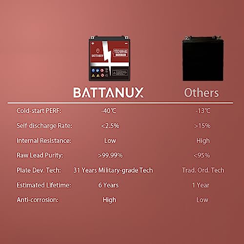 YTX14AH-BS Battery & Motorcycle Battery, Sealed SLA/AGM 12V12Ah ATV/UTV/Snowmoble/Motor bike Battery Maintenance Free & No tools