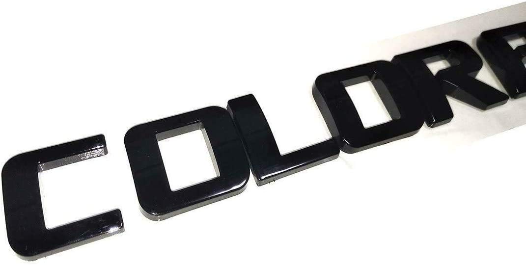 3-Piece Set Colorado Fender Tailgate Badge 3D Logo Emblem Nameplate Letter Truck Replacement For 03-18 Chevrolet Colorado (Gloss Black)