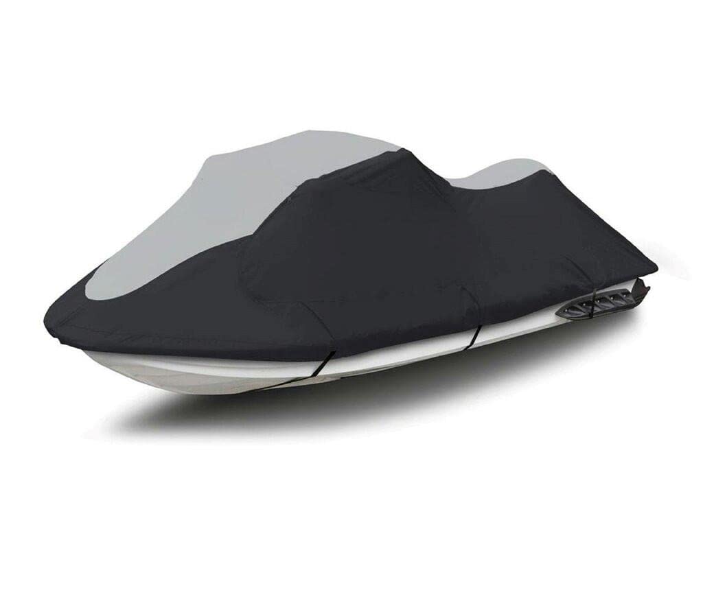Super Heavy-Duty Top Of The Line Jetski Cover Compatible For Yamaha Wave Runner Vx Deluxe 2007-2014 Jet Ski Pwc Cover Black/Grey
