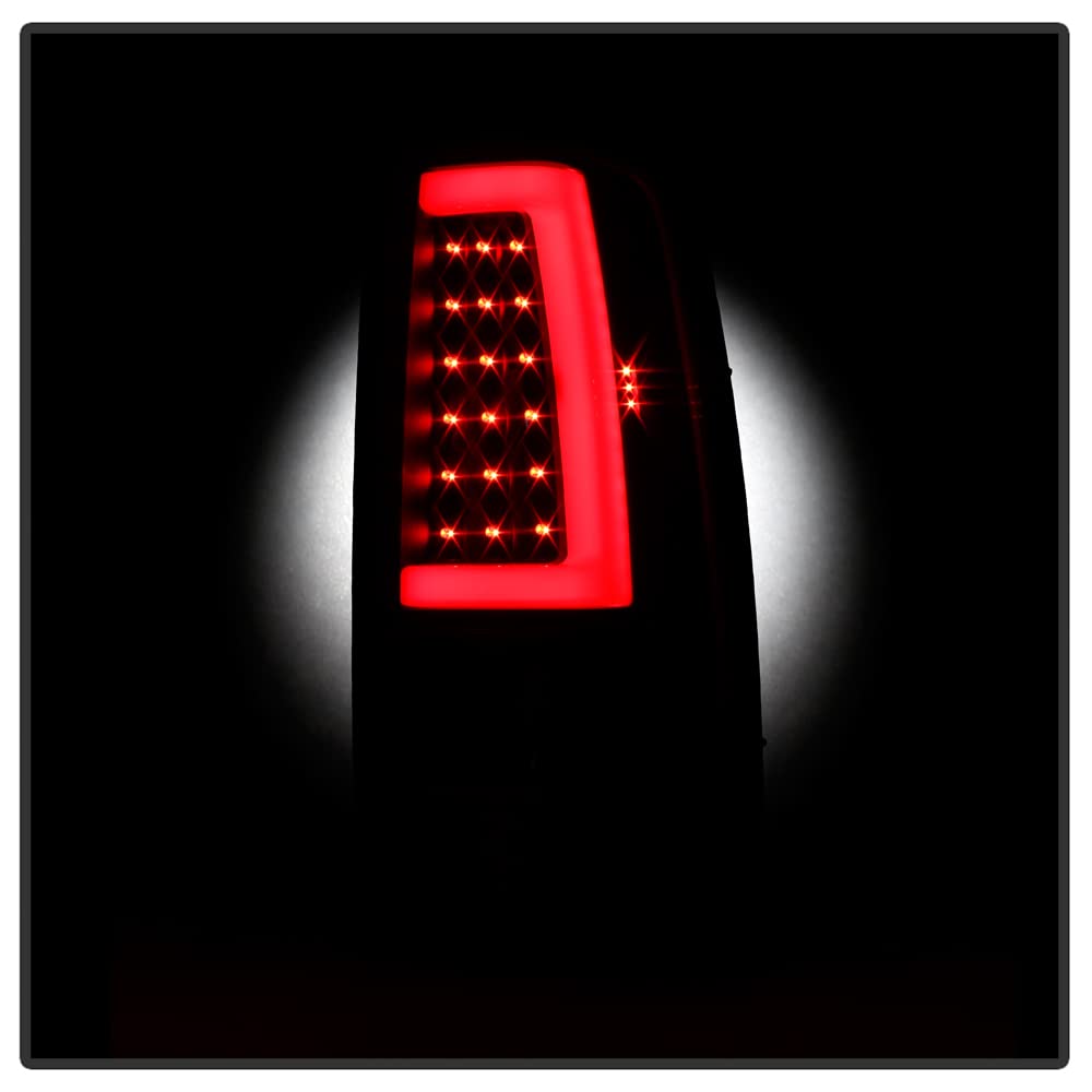 ACANII LED Tube Tail Lights Pair for 2003-2006 Chevy Silverado 1500 2500 3500 - Black Housing, Smoked Lens
