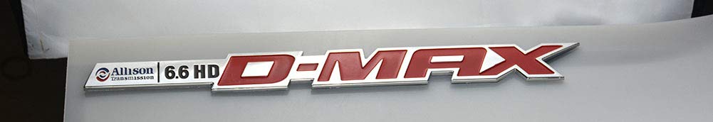 Pair Set Duramax Dmax Allison 6.6Hd Emblems 3D Badge Sticker Replacement For Silverado 2500Hd 3500Hd (Chrome Red)