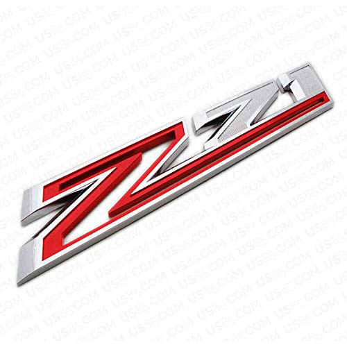 Aimoll 2X Large Z71 Fender Emblem Badge Decal Replacement for 2019-2021 Chevy Silverado - Chrome Red, Plastic
