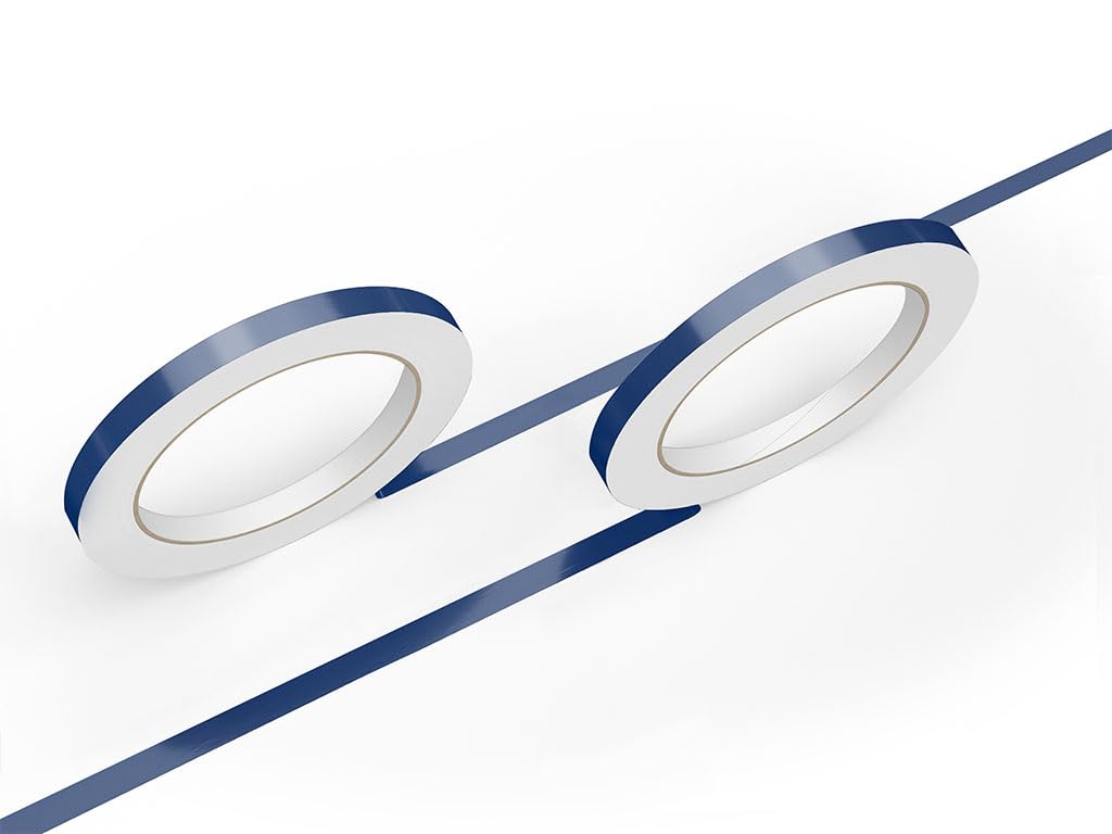 Rvinyl 3M 50 Vinyl Pinstriping Tape - Deep Navy Blue, 1/4in x 150ft, Gloss Finish, UV Resistant Auto Decal Striping Sticker