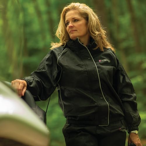 Frogg Toggs Women'S Road Toad Reflective Jacket, Black, Large