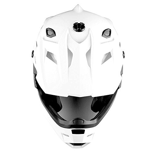 1Storm Motocross Helmet Bundle - Small Glossy White, Thermoplastic with Goggles & Skeleton Glove, Model HF801_GlossyWhite_Bundle