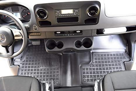 Rezaw-Plast Floor Liners Compatible With 2007-2024 Mercedes Benz Sprinter Floor Mats Tailored Odorless Custom Fit For Sprinter Van Accessories Cargo Van Floor Mats (Won'T Fit Passenger/Crew/Rv) Black