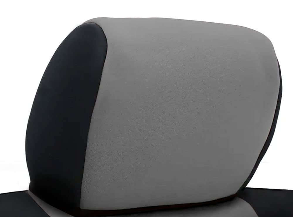 Carscover Custom Fit 2015-2018 Ford F150 F250 F350 Pickup Truck Neoprene Car Front Seat Covers Gray & Black Sides Driver & Passe