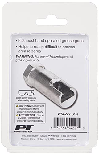Performance Tool W54227 - Grease Coupler For Hard-To-Reach Zerks, Fits Most Hand Operated Grease Guns