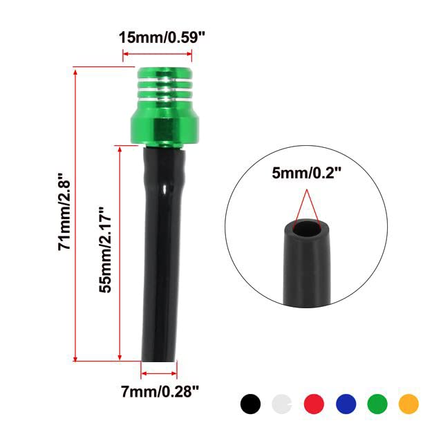 APPYU 2Pcs ATV Gas Tank Vent Hose - Aluminum One Way Valve Breathers for KLX110 KX65, Green