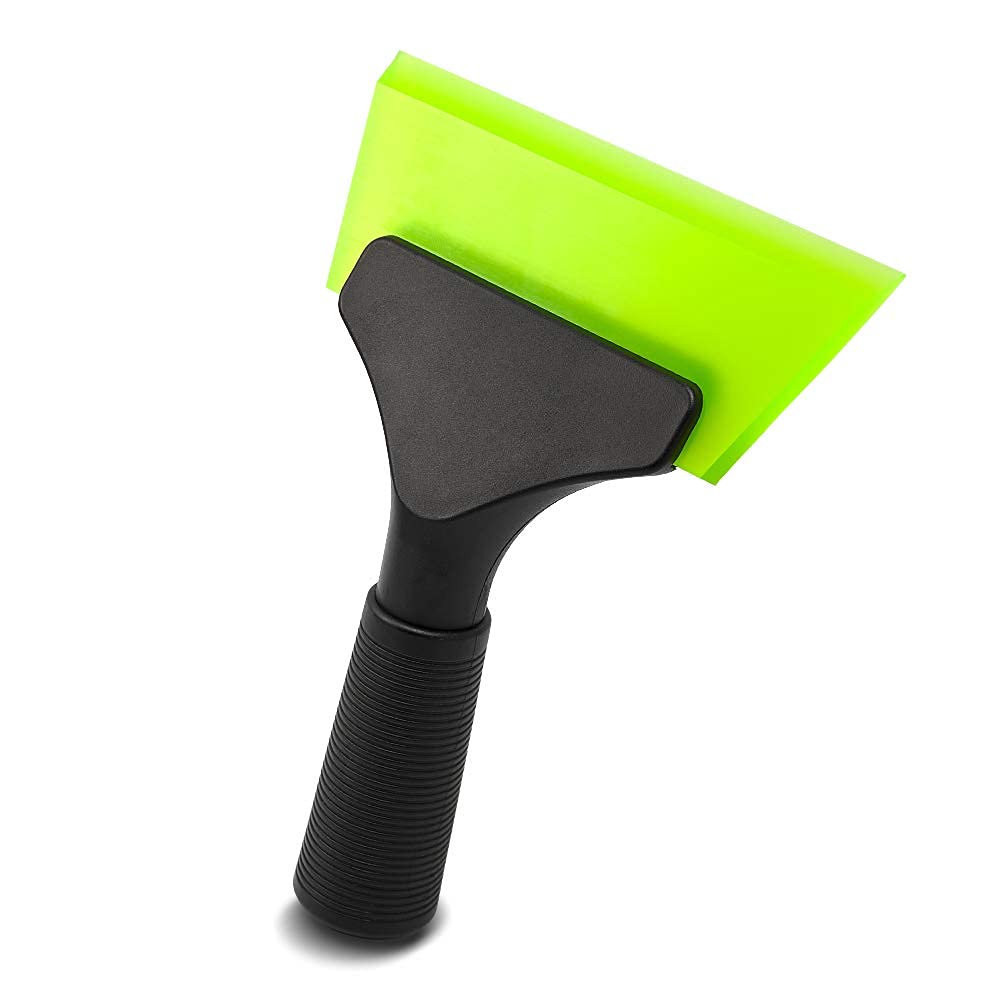 Foshio Small Squeegee With 5 Inch Green Rubber Blade Mini Wiper Window Tinting Tools For Mirror Glass Window Cleaner With Non-Sl