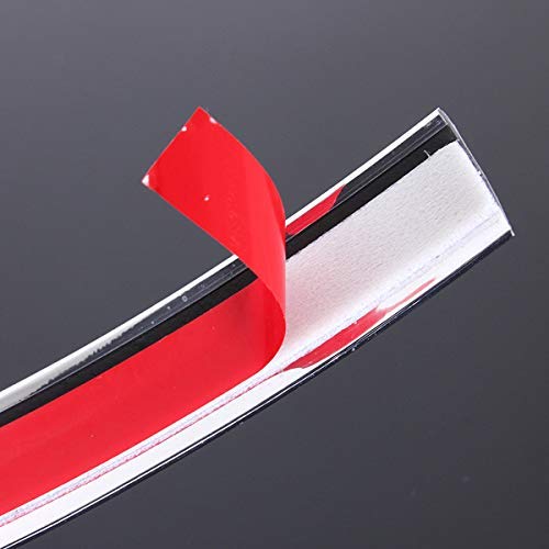 Car Door Edge Scratch Guard Trim Molding Protector 40Mm (1.57Inc) X 5M(16Feet) Chrome Sticky Cover U Shape Air Vent Edge Decorat