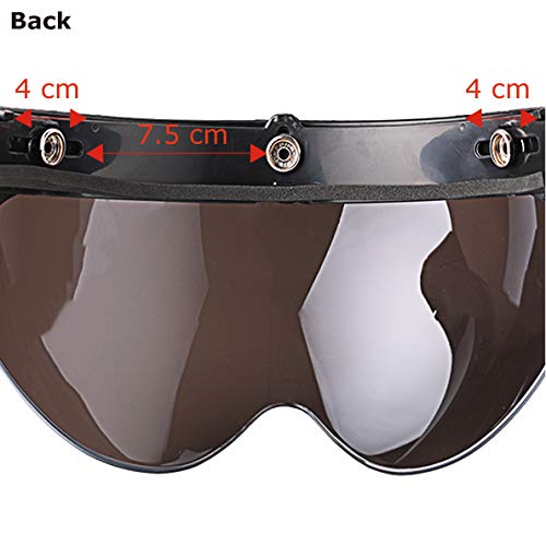 3-Snap Visor Lens Shield For Motorcycle Helmets Flip Up Down (Smoke)