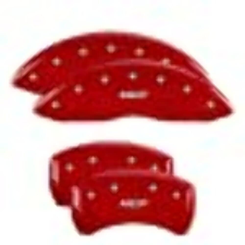 Mgp Caliper Covers 21197Smgprd Mgp Red Powder Coat Finish, Silver Characters, Set Of 4